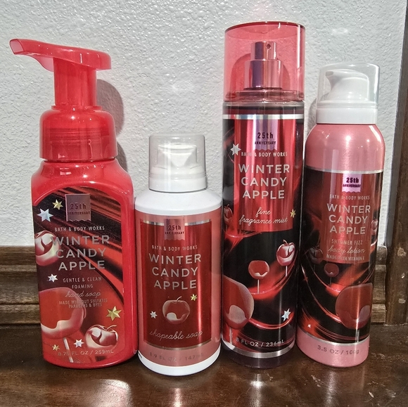 Bath & Body Works Winter Candy Apple 25th Anniversary Set Soap Lotion Spray New - Picture 1 of 3